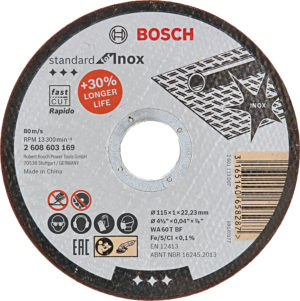 BOSCH Standard for Inox rovný dělící kotouč na nerez 115mm (1.0 mm)
