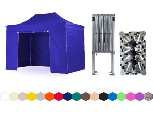Nůžkový párty stan 2x4 m TENTino BIG HEXAGON Barva opláštění: 8A - MODRÁ