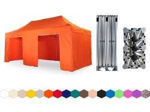 Nůžkový párty stan 3x6 m /6 noh TENTino BIG HEXAGON Barva opláštění: 6A - ORANŽOVÁ