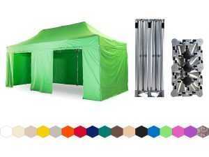 Nůžkový párty stan 3x6 m /6 noh TENTino BIG HEXAGON Barva opláštění: 13A - SVĚTLE ZELENÁ