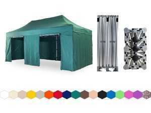 Nůžkový párty stan 3x6 m /6 noh TENTino BIG HEXAGON Barva opláštění: 9A - ZELENÁ