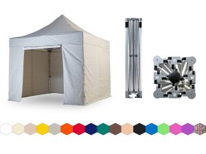 Nůžkový párty stan 4x4 m TENTino BIG HEXAGON Barva opláštění: 5A - ŠEDÁ