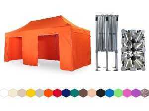 Nůžkový párty stan 4x6 m /6 noh TENTino BIG HEXAGON Barva opláštění: 6A - ORANŽOVÁ