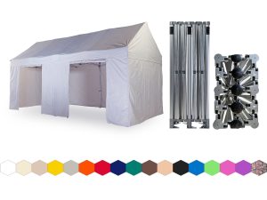 Nůžkový párty stan 4x6 m/6 noh TENTino GABLED EXTREME Barva opláštění: 7A - ČERVENÁ