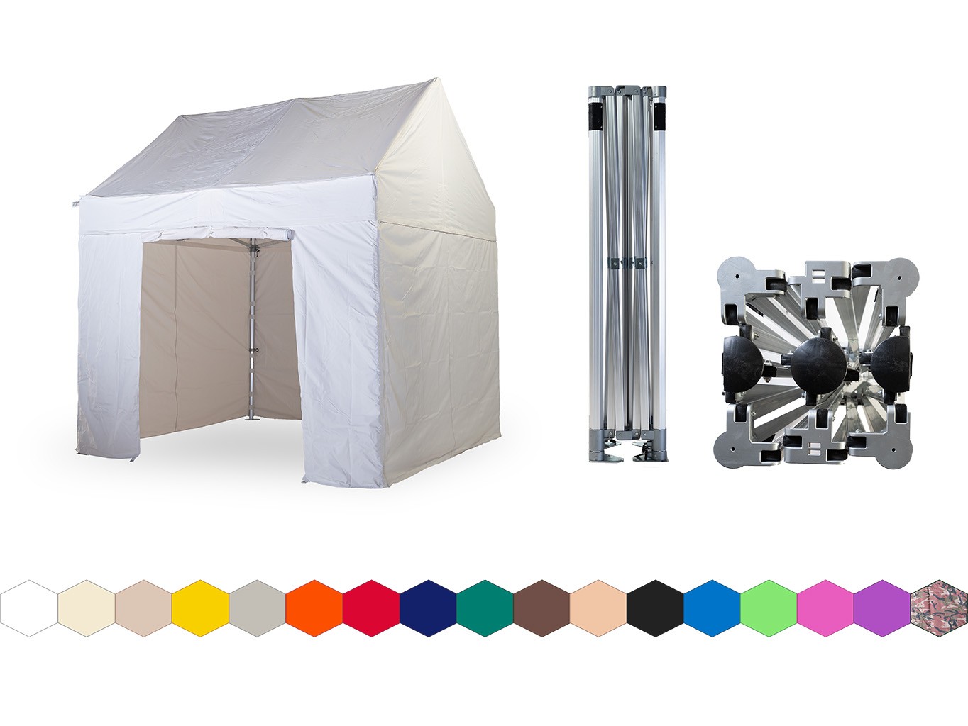 Nůžkový párty stan 4x4 m TENTino GABLED EXTREME Barva opláštění: 11A - ČERNÁ