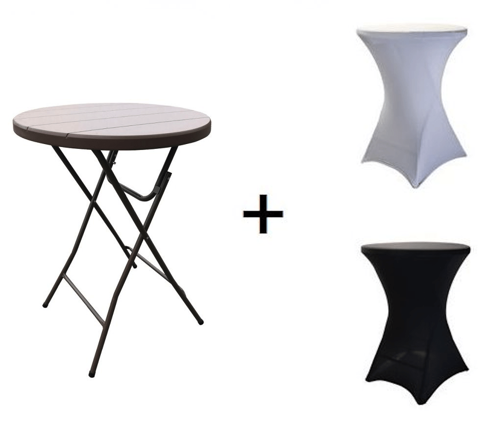 TENTino Bistro stůl koktejlový průměr 80 cm - IMITACE DŘEVA BSTL80D Barva: BÍLÁ
