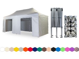 Nůžkový párty stan 4x6 m /6 noh TENTino BIG HEXAGON EXTREME Barva opláštění: 5A - ŠEDÁ