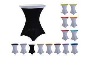 TENTino Elastická čepice na desku bistro stolu 80 cm VÍCE BAREV Barva: BÍLÁ