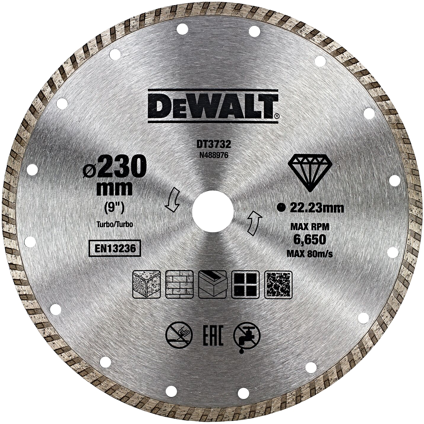 DeWALT DT3732 230x22.23mm DIA kotouč Turbo na zdící materiály