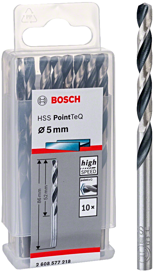BOSCH HSS PointTeQ spirálový vrták 5mm (10 ks)