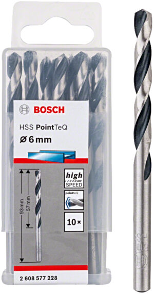 BOSCH HSS PointTeQ spirálový vrták 6mm (10 ks)