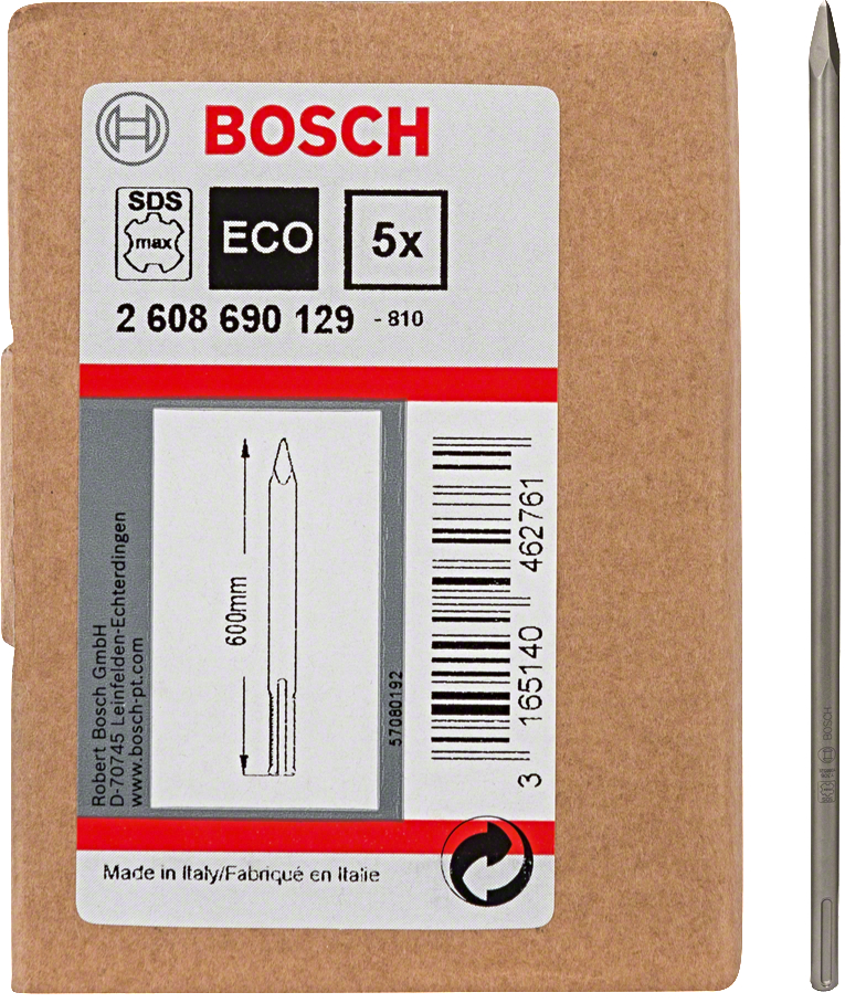 BOSCH balení dlouhých špičatých sekáčů SDS-max ECO (600 mm)