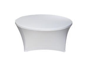 TENTino Elastický ubrus STANDARD na kulatý stůl 122 cm Barva ubrusu: KRÉMOVÁ / IVORY