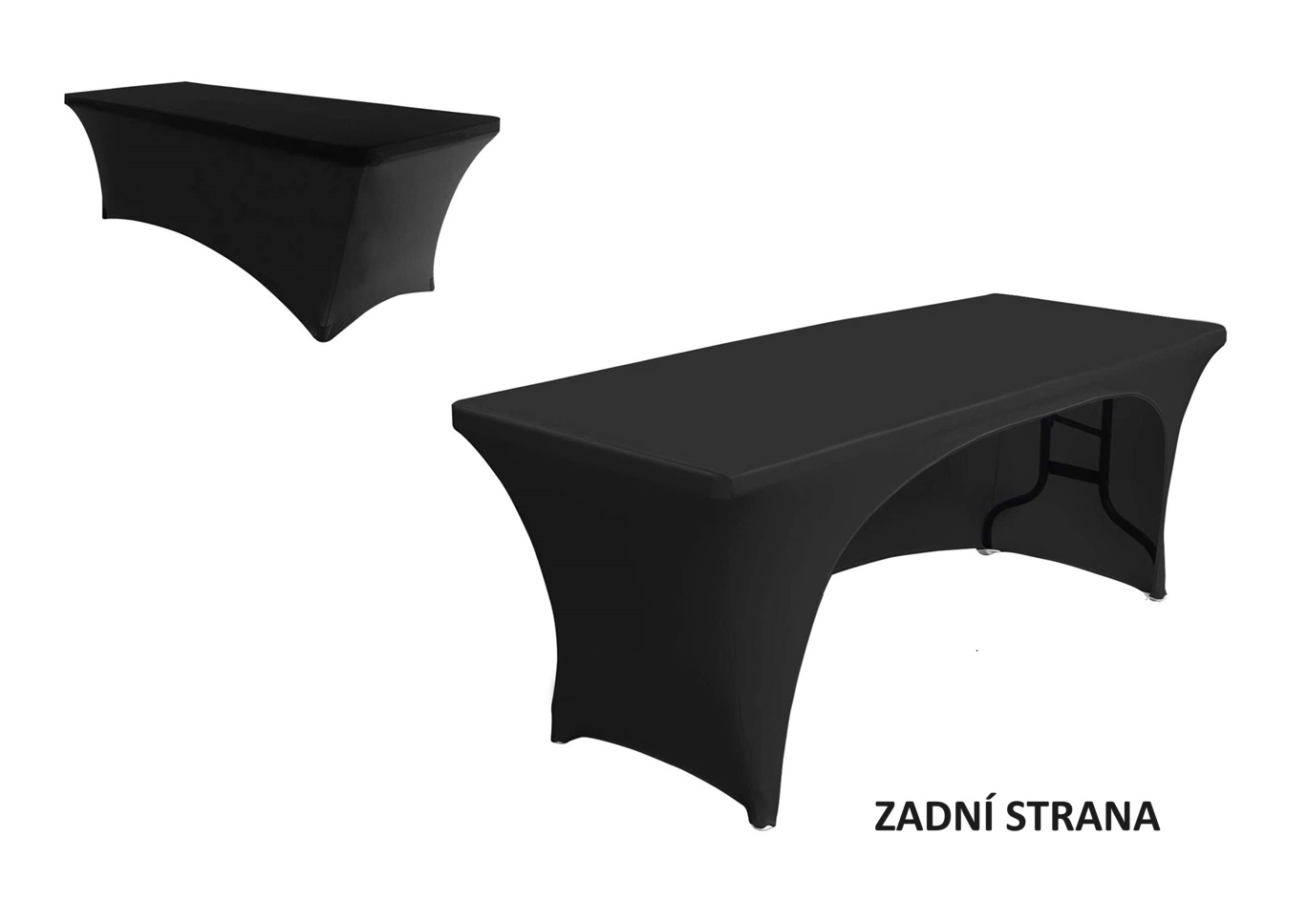 TENTino Elastický potah CATERING na skládací stůl 240x76 cm 1x VÝKROJ Barva ubrusu: ČERNÁ / BLACK