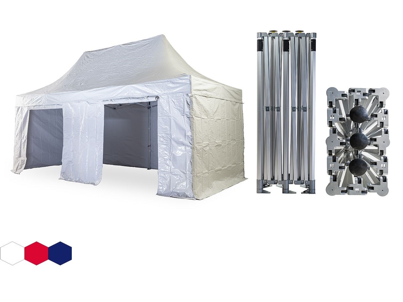 Nůžkový párty stan 3x6 m TENTino BH EXTREME PVC EXTRA HIGH ROOF Barva opláštění: 19A - TRANSPARENT