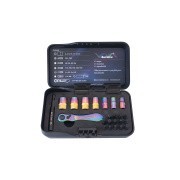 Sada hlavic s ráčnou a příslušenstvím King Tony 1/4 CrV 6 hran 2523MT-AM