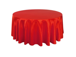 Saténový ubrus na kulaté stoly (průměr 274 cm) Barva ubrusu: ČERVENÁ
