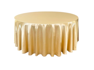 Saténový ubrus na kulaté stoly (průměr 274 cm) Barva ubrusu: ZLATÁ