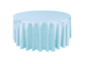 Saténový ubrus na kulaté stoly (průměr 274 cm) Barva ubrusu: SVĚTLE MODRÁ