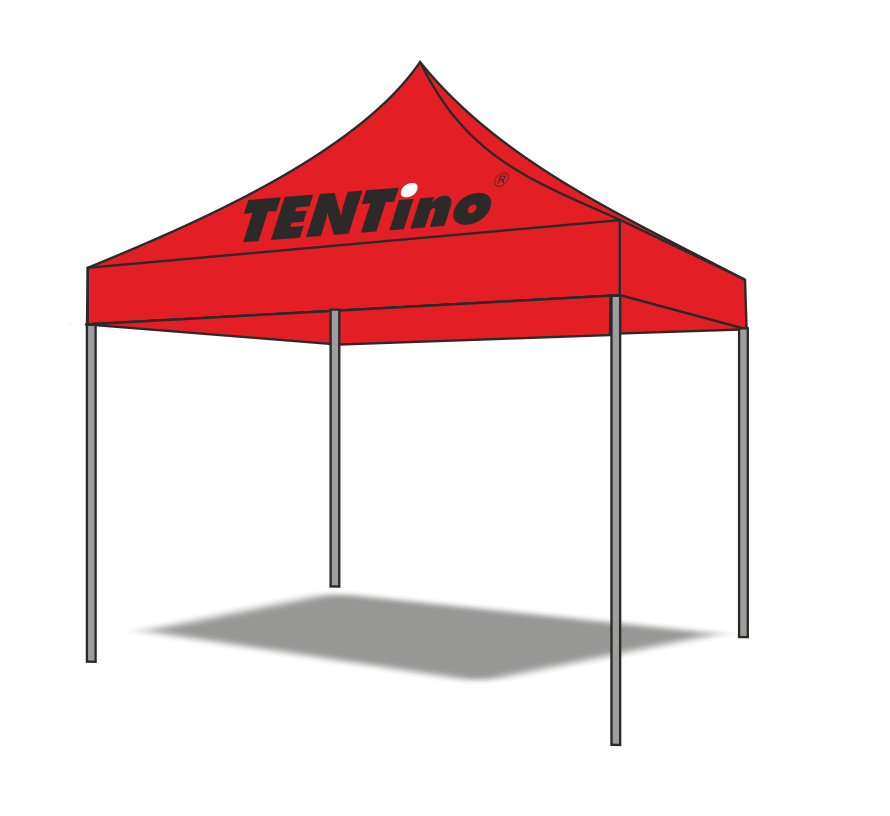 TENTino Střecha 4x8 m s vlastním potiskem EXTRA HIGH ROOF Gramáž polyesteru: 300 g/m2