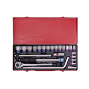 Sada nástrčných hlavic s ráčnou a příslušenstvím King Tony 1/2 CrV 6 hran 4533MR