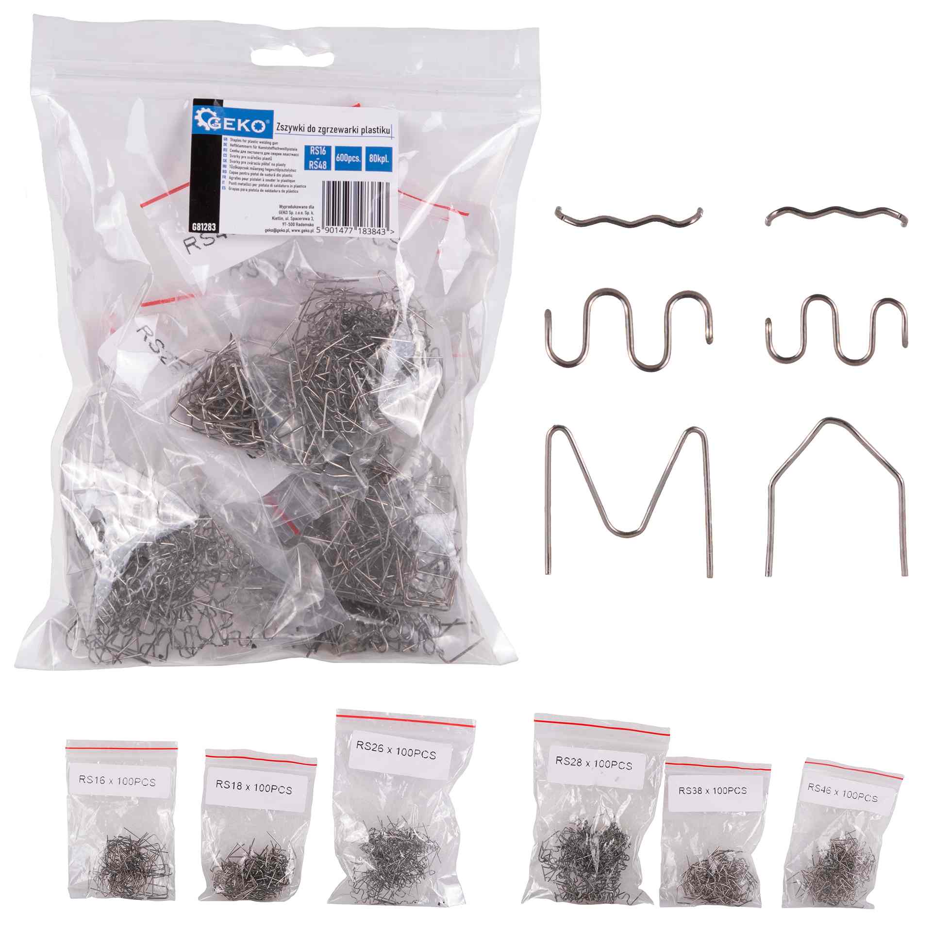 Sada sponek pro svářečku plastů 500ks G81283 GEKO