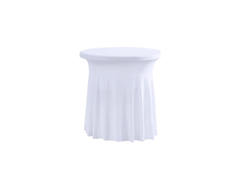 TENTino Elastický ubrus SKIRTING na kavárenský nízký stůl 80 cm VÍCE BAREV Barva ubrusu: BÍLÁ / WHITE