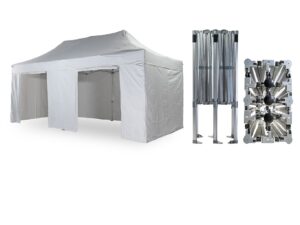 Nůžkový párty stan 4x6 m /6 noh TENTino BH EXTREME EXTRA HIGH ROOF Barva opláštění: 9A - ZELENÁ