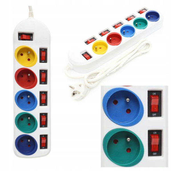 ONDRAGON Prodlužovací kabel 5m 5 zásuvek RS1443 BULLTECH