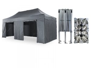 Nůžkový párty stan 4x6 m /6 noh TENTino BIG HEXAGON Barva opláštění: 17A - ANTRACIT