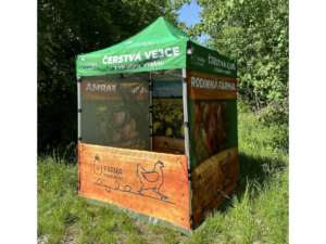 TENTino SET - Nůžkový párty stan 2x2 m s jednostranným potiskem Typ konstrukce: SMALL HEXAGON