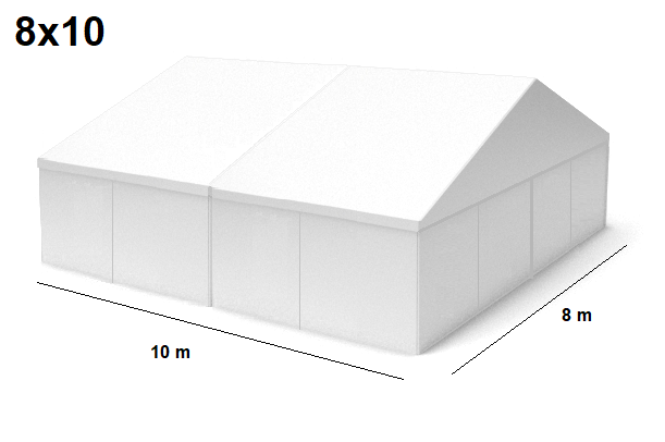 TENTino Velkokapacitní párty stan 8x10 m Varianta: BAZAROVÝ BÍLÝ
