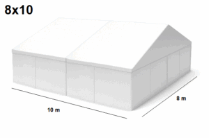 TENTino Velkokapacitní párty stan 8x10 m Varianta: NOVÝ BÍLÝ