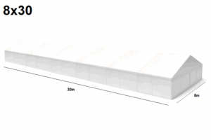 TENTino Velkokapacitní párty stan 8x30 m Varianta: NOVÝ BÍLÝ