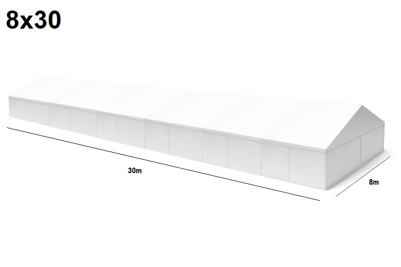 TENTino Velkokapacitní párty stan 8x30 m Varianta: NOVÝ BÍLÝ