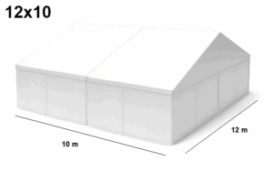 TENTino Velkokapacitní párty stan 12x10 m Varianta: BAZAROVÝ BÍLÝ