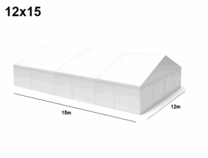 TENTino Velkokapacitní párty stan 12x15 m Varianta: BAZAROVÝ BÍLÝ