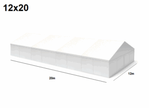 TENTino Velkokapacitní párty stan 12x20 m Varianta: BAZAROVÝ BÍLÝ