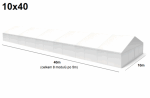 TENTino Velkokapacitní párty stan 10x40 m Varianta: NOVÝ BÍLÝ