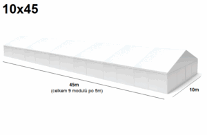 TENTino Velkokapacitní párty stan 10x45 m Varianta: NOVÝ BÍLÝ