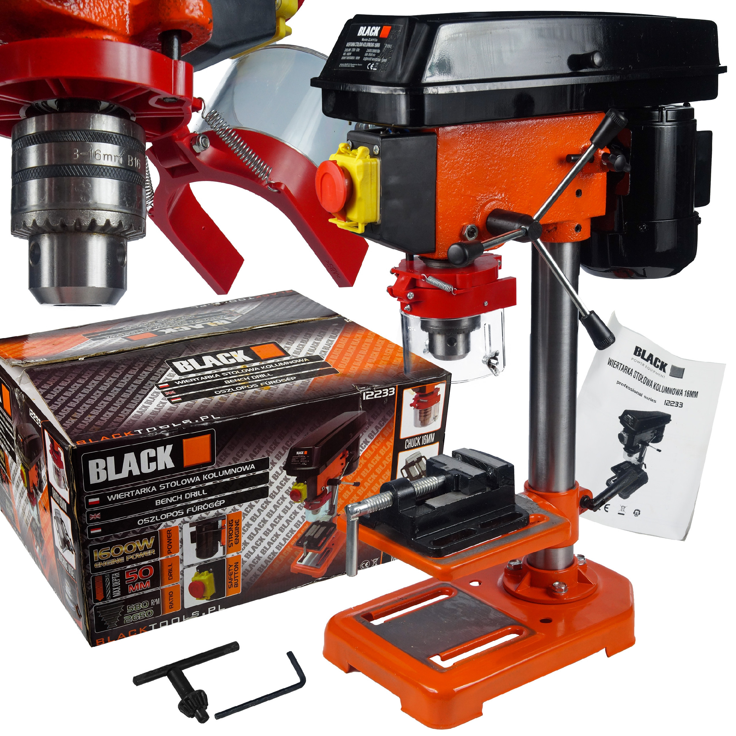 Stolní stojanová vrtačka 2150W 16mm BT2739 BULLTECH
