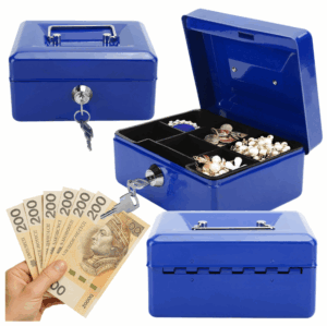 Jipos Tools Kovová pokladna na peníze přenosná s plastovým pořadačem 01442 JIPOS