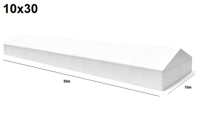 TENTino Velkokapacitní párty stan 10x30 m Varianta: NOVÝ TRANSPARENT