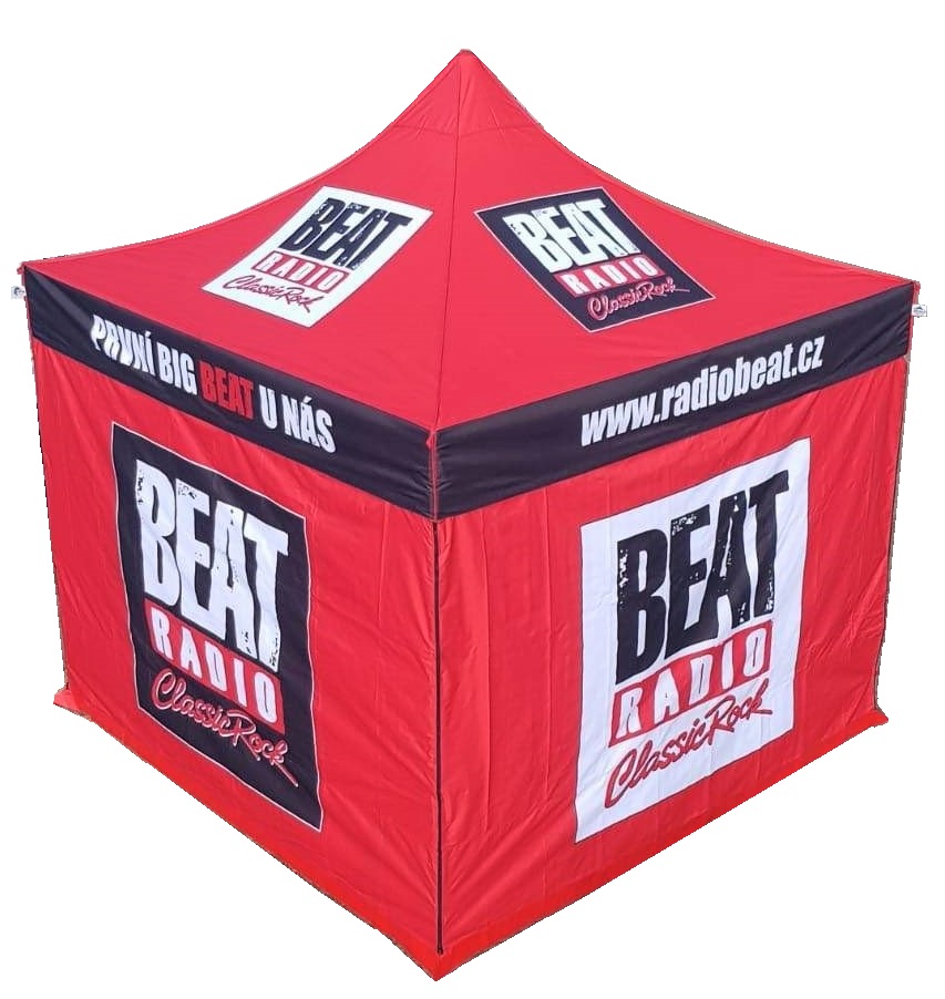 TENTino SET - Nůžkový párty stan 3x6 m /4 s jednostranným potiskem Typ konstrukce: BIG HEXAGON