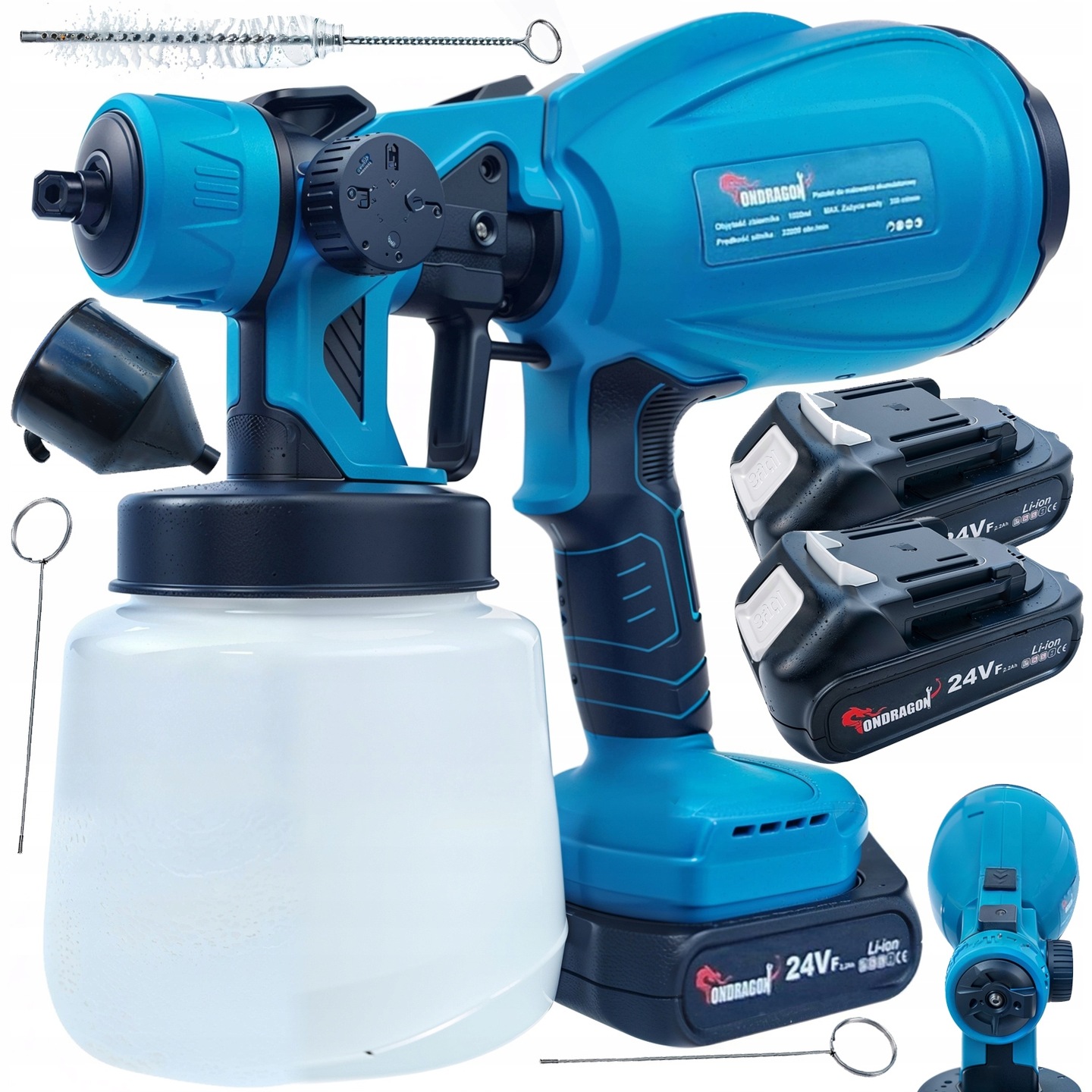 Malířská stříkací pistole aku 2x baterie 24V OD2207 ONDRAGON