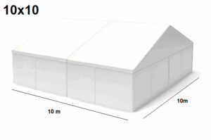 TENTino Velkokapacitní párty stan 10x10 m Varianta: NOVÝ TRANSPARENT