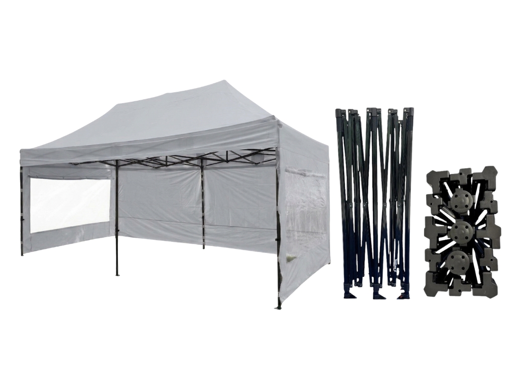 TENTino Nůžkový párty stan 3x6 m /6 noh STEEL HEXAGON Barva opláštění: 5A - ŠEDÁ