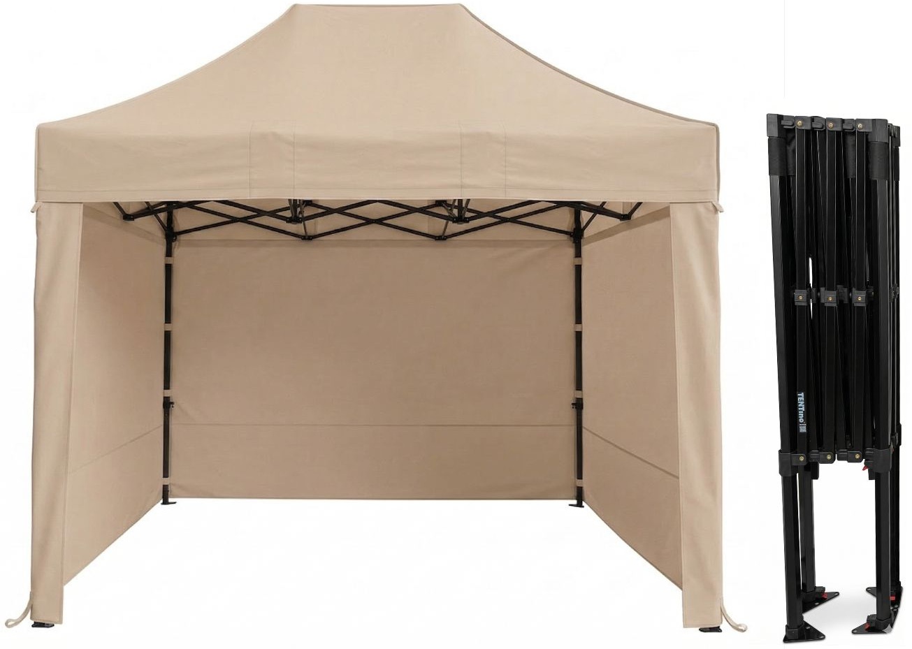 TENTino Nůžkový párty stan 2x3 m STEEL HEXAGON Barva opláštění (Zvolte variantu): 3A - BÉŽOVÁ