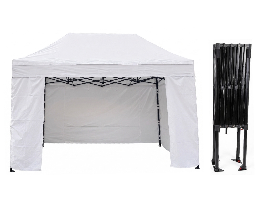 TENTino Nůžkový párty stan 2x4 m STEEL HEXAGON Barva opláštění (Zvolte variantu): 1A - BÍLÁ