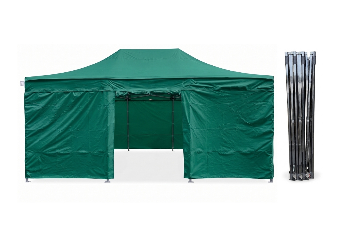 TENTino Nůžkový párty stan 4x6 m / 8 noh STEEL HEXAGON Barva opláštění (Zvolte variantu): 9A - ZELENÁ